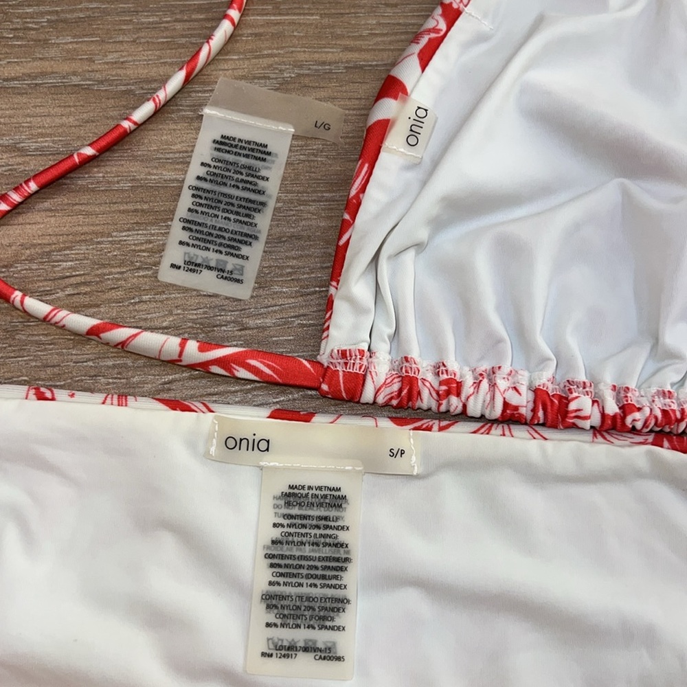 Onia Red and White Floral Bikini - Picture 5 of 5